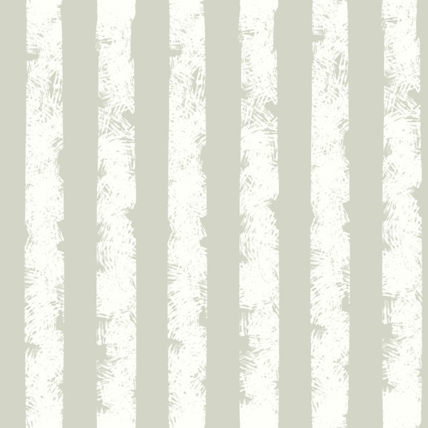 Sage White Brush Stripe