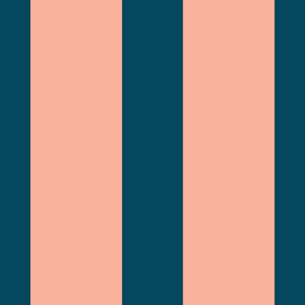 Wide Stripes Peach and Petrol