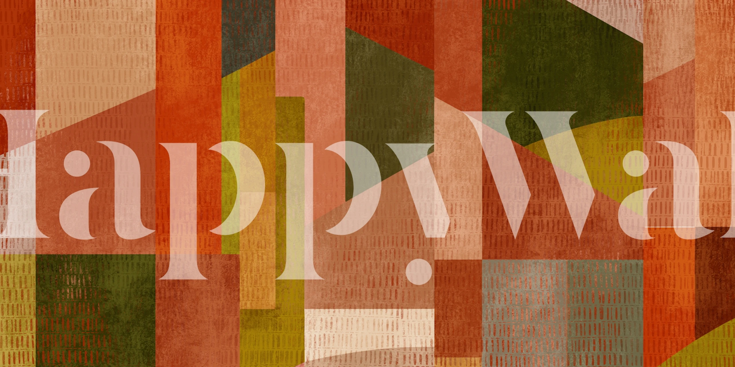 Mid century earth tone wallpaper in a room