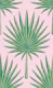 Tropical Palm Leaves - Green on Pink