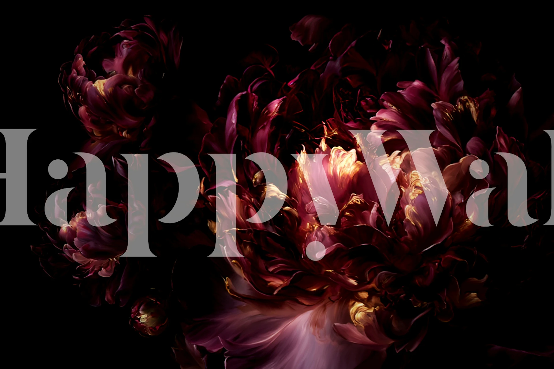 Velvet Dramatic Peony Night tapeta