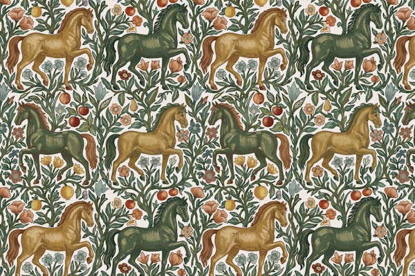 Rustic Horses in Bloom