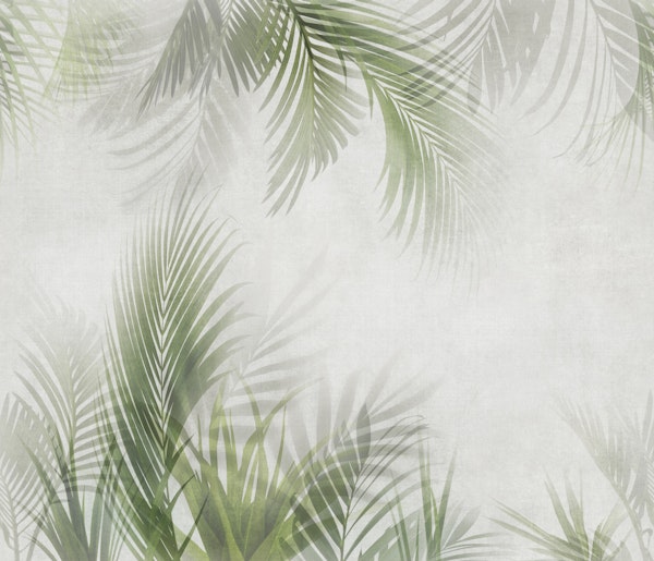 Boracay green tropical palm leaves continuous