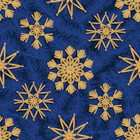 Strohsterne Christmas Pine Midnight Blue 50% tapeta