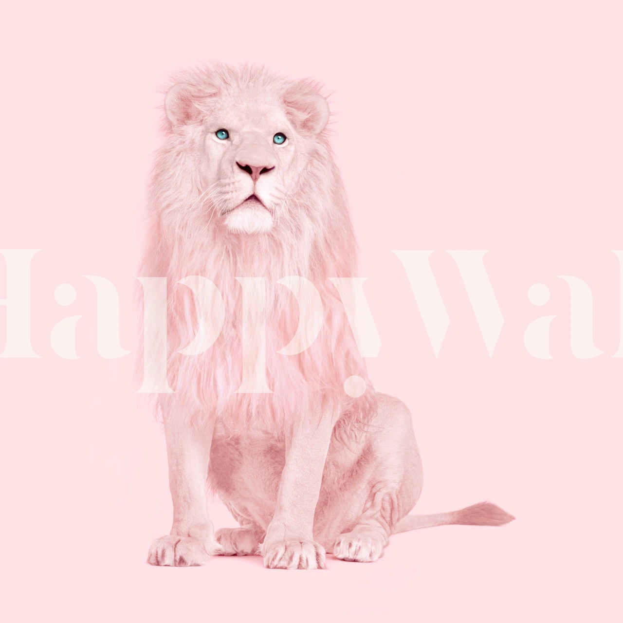 Vibrant Pink Lion wall mural wallpaper