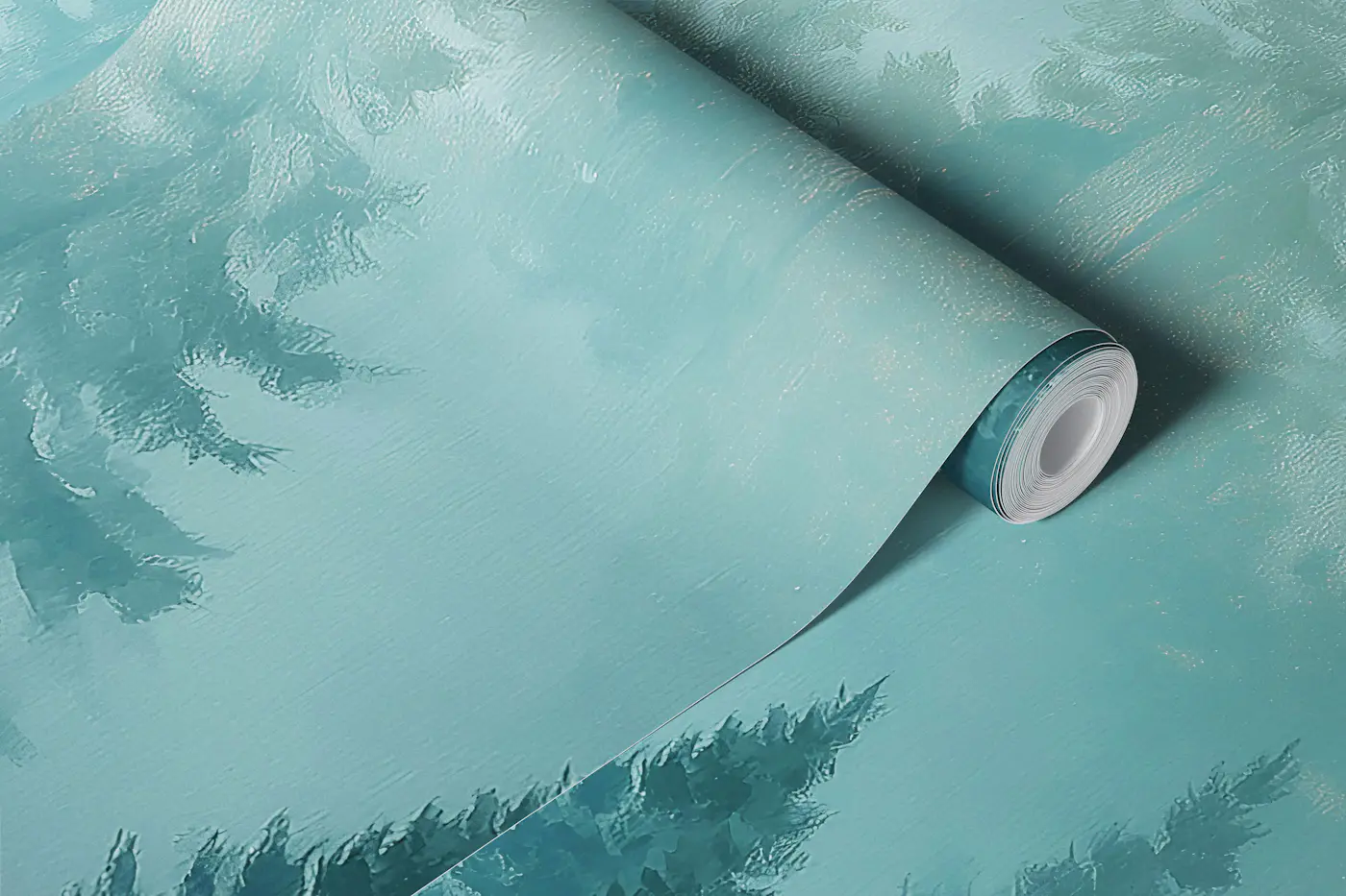 Mystic Forest Teal View wallpaper roll