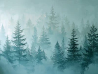 Mystic Forest Teal View tapete