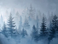 Mystic Forest Blue View tapete
