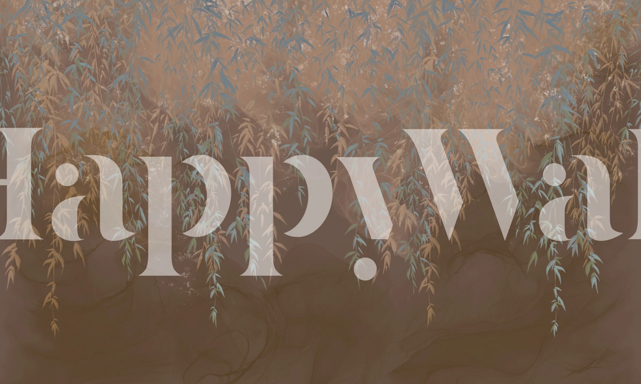 Willow branch wallpaper in a calm room