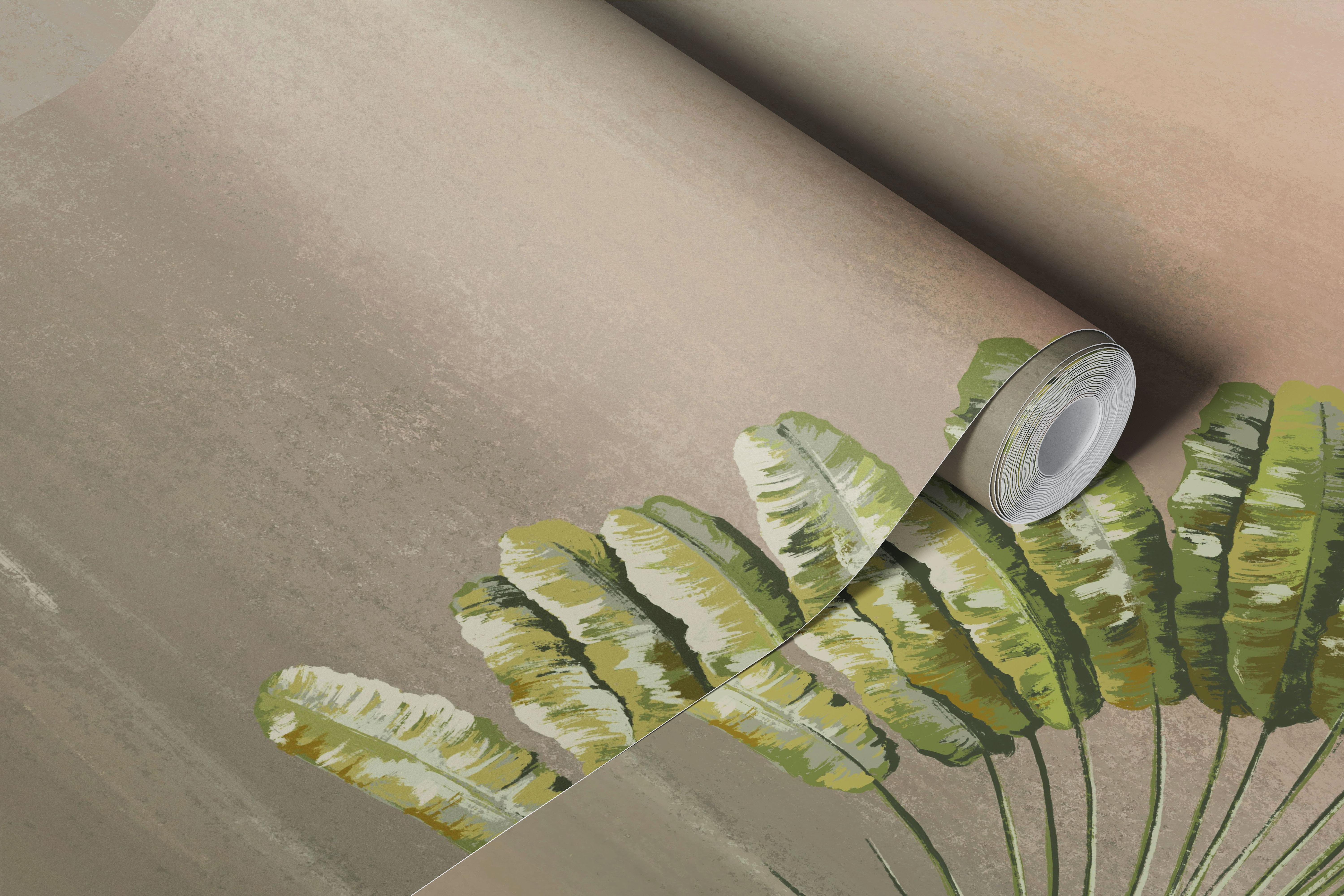 Tropical beach wallpaper in a soft coastal room