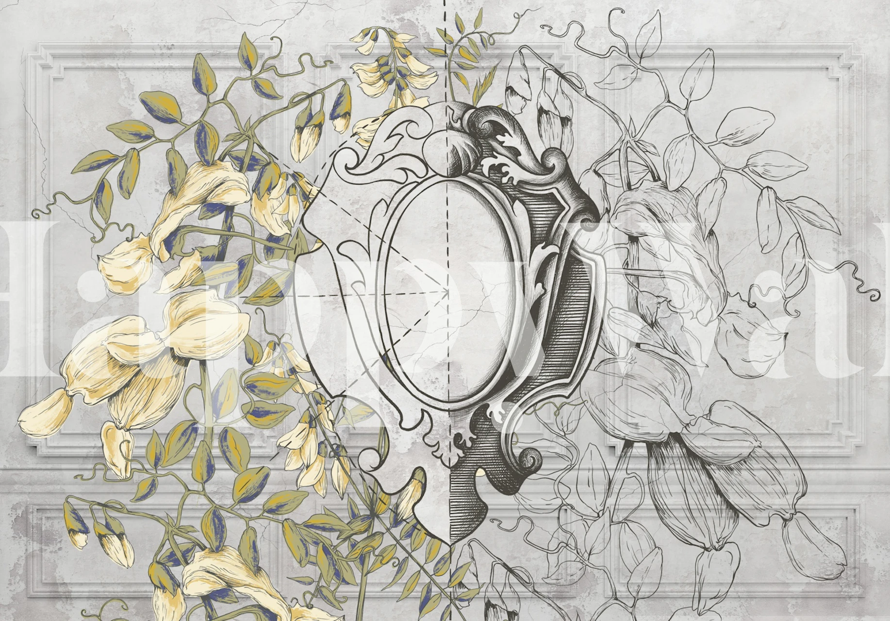 Vintage floral wallpaper in a classic room