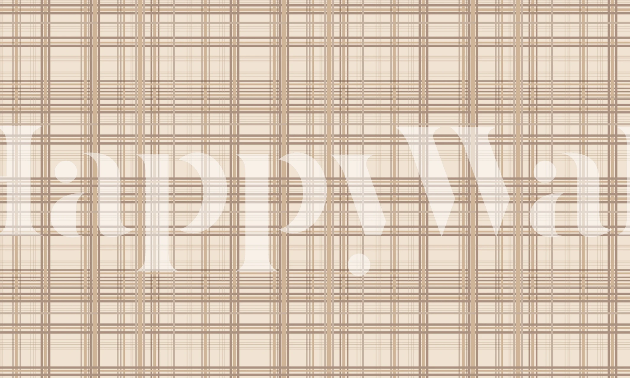 Beige plaid wallpaper in a modern room