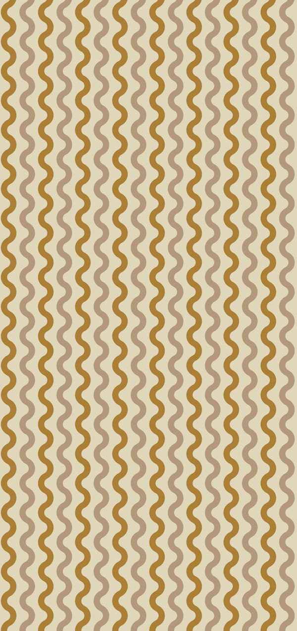Scalloped Stripes M – Beige & Mustard