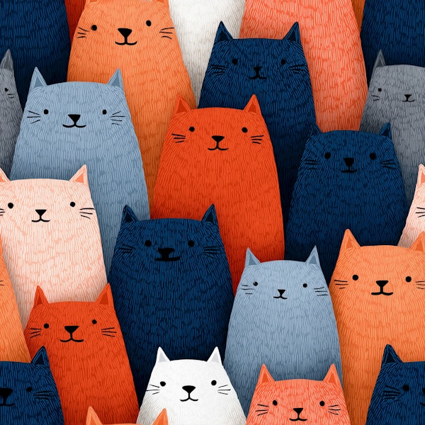 Playful Cat Crowd