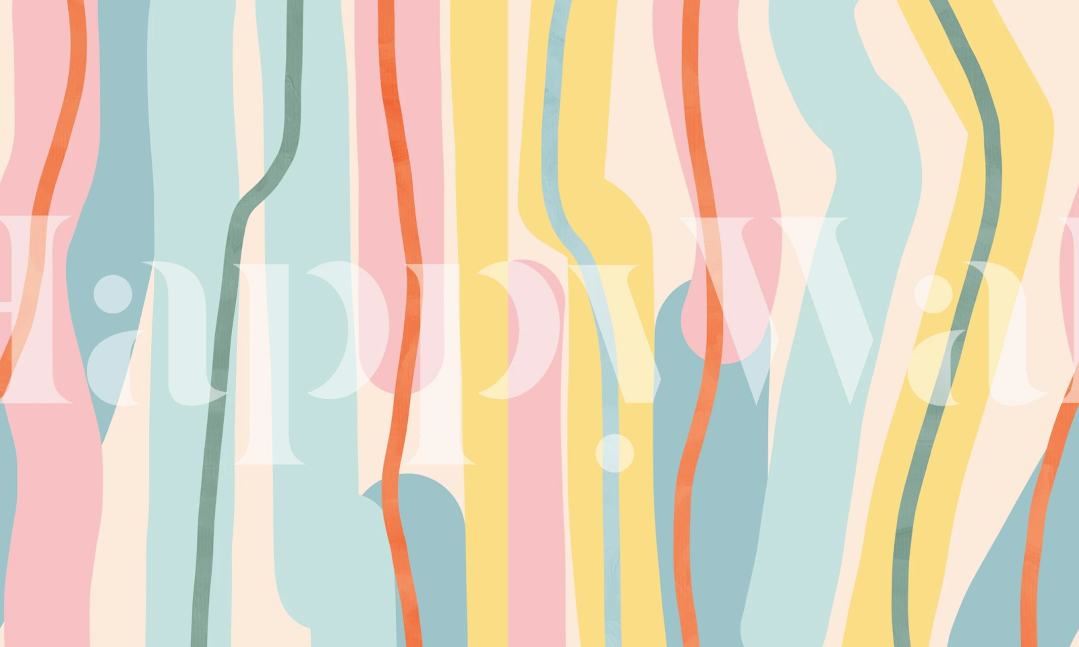 Retro Candy Wave Stripes carta da parati