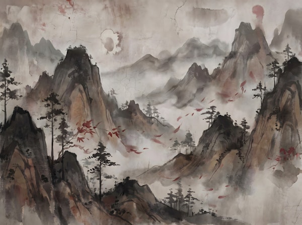 Serene Ink Landscape Art