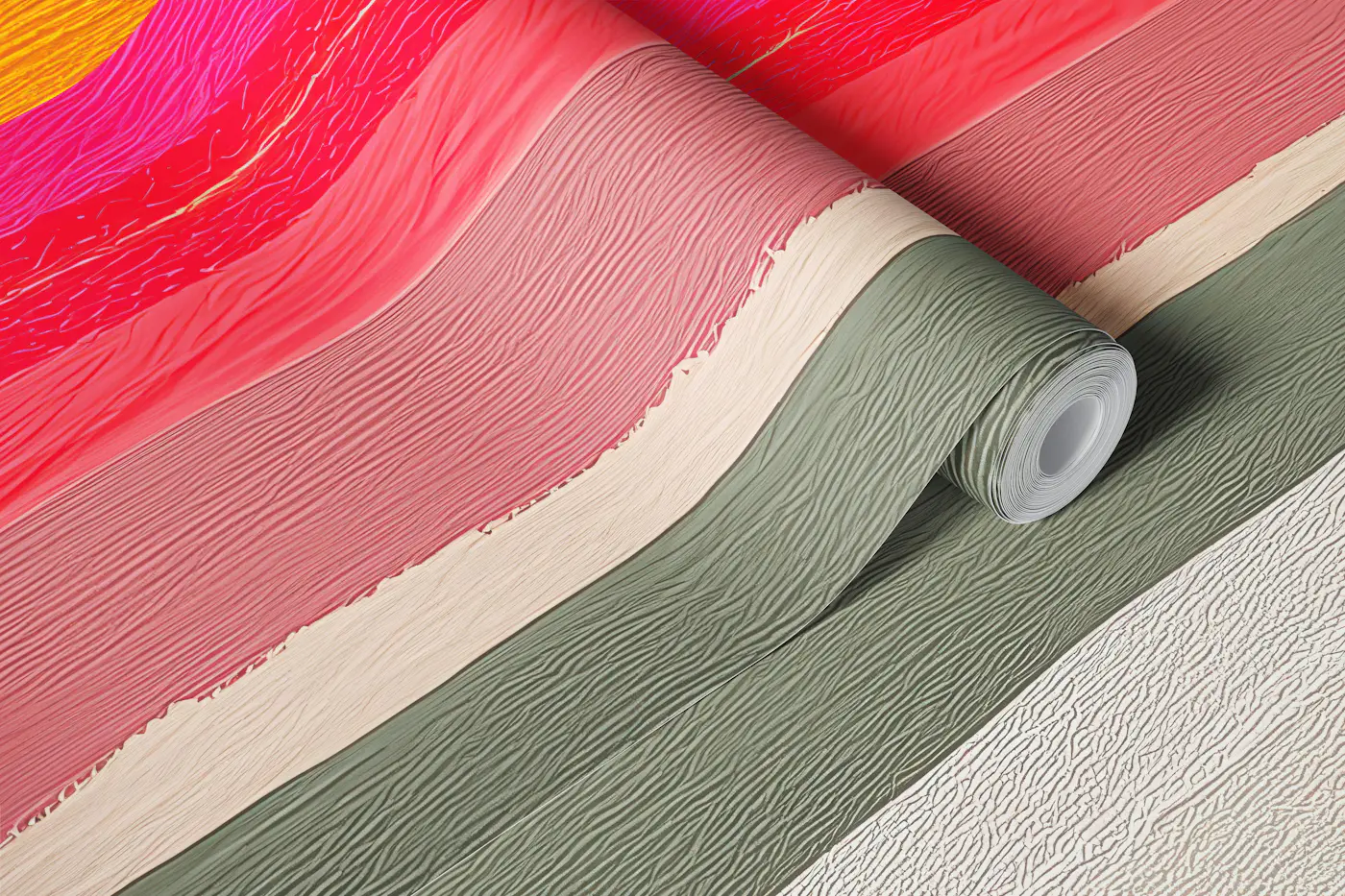 Colorful Painted Stripes wallpaper roll