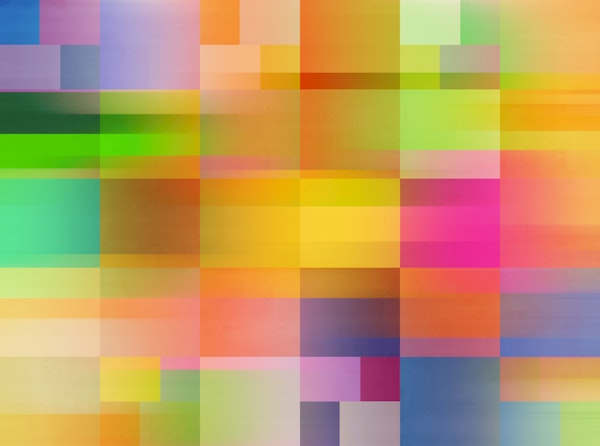 Rainbow Geometric Block Art