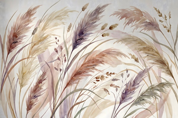 Watercolor Pampas Grass Blush
