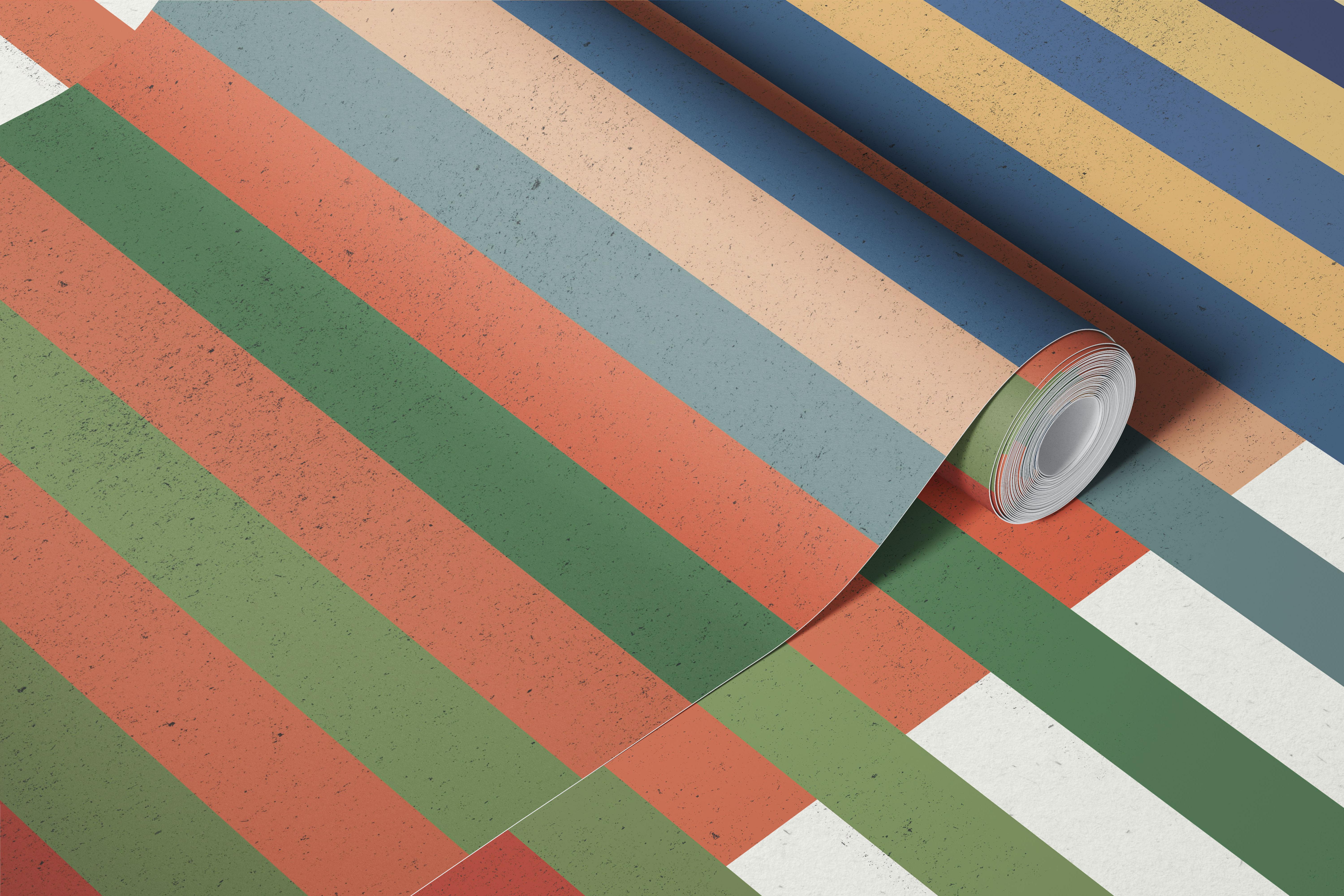 Vintage stripe grid wallpaper in a modern room