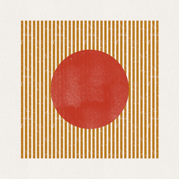 Retro Red Sun Stripes