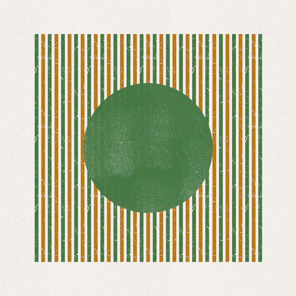 Retro Green Circle Stripes