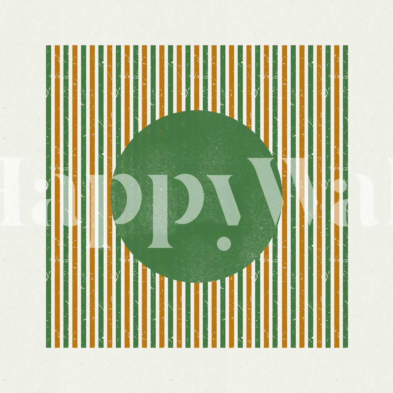 Retro Green Circle Stripes tapete