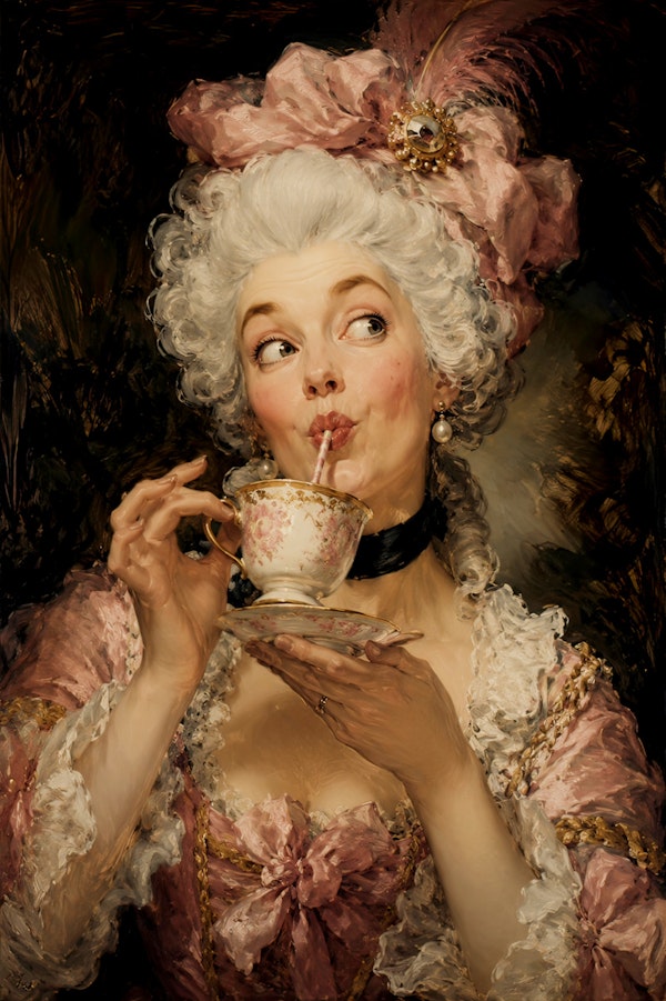 Madame Pompadur Drinking Her Coffee