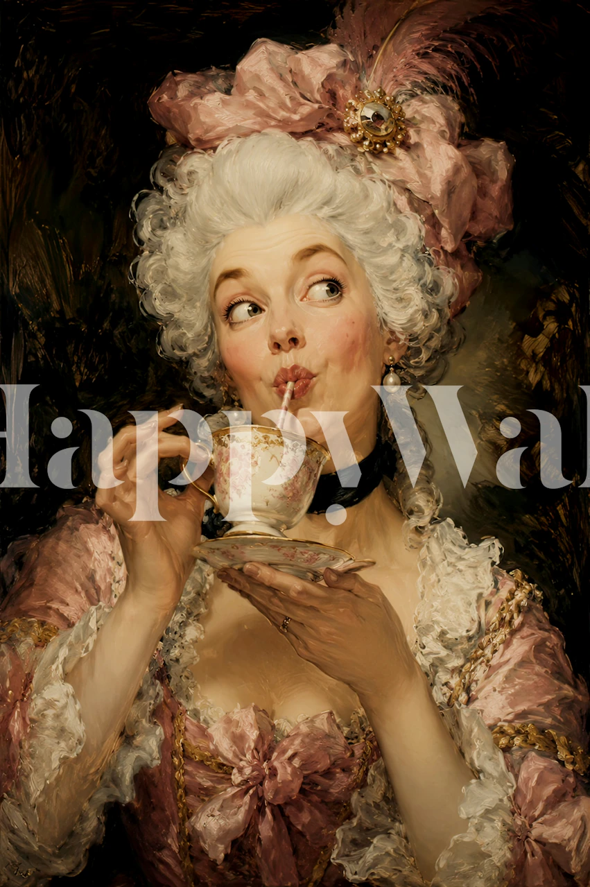 Madame Pompadur Drinking Her Coffee tapet