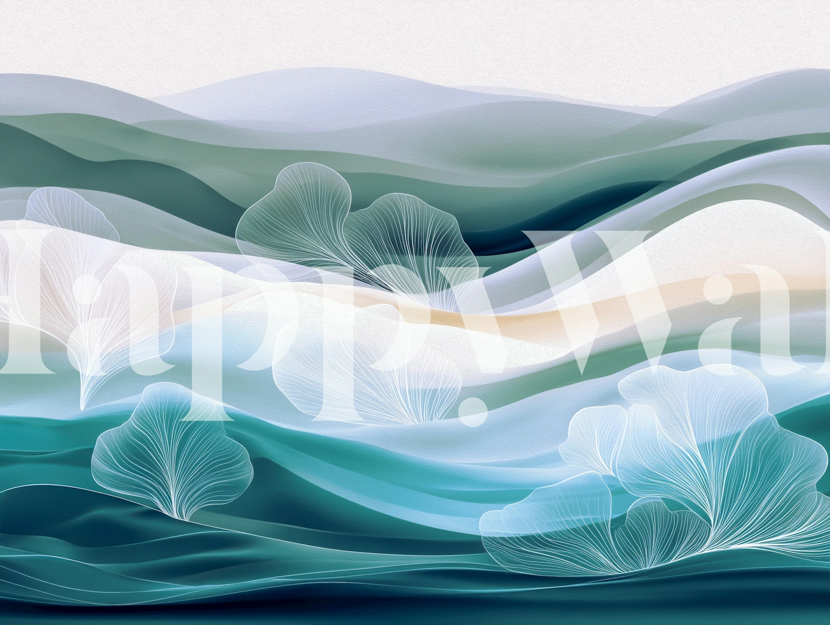 Abstract Misty Hills Layers Textured behang