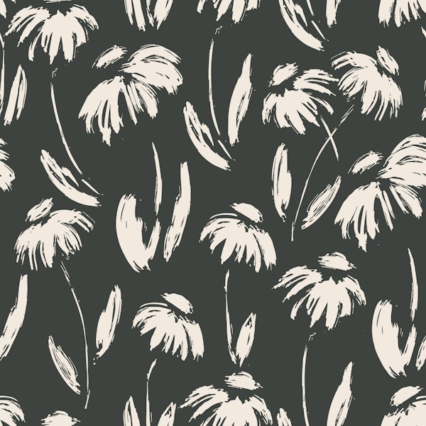 Hand Painted Wildflowers Black
