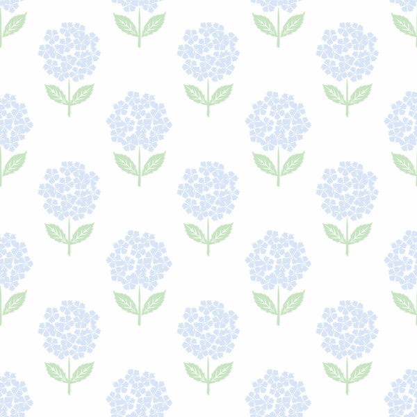 hydrangea block print