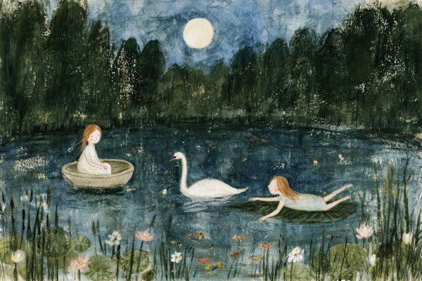 Fairy Tale Pond Under Full Moon