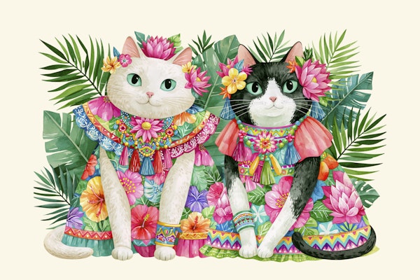 The Festive Cat Duo