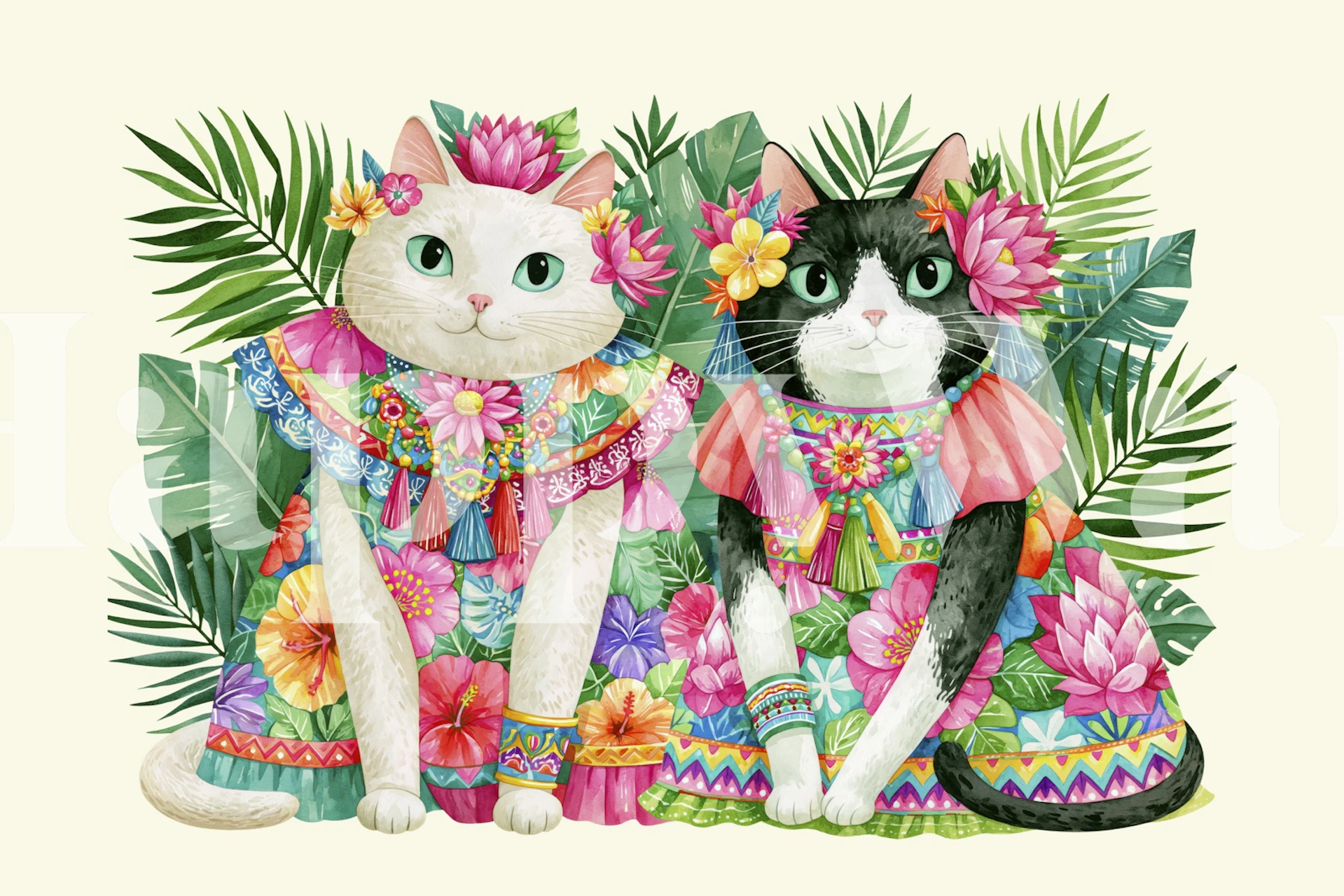 The Festive Cat Duo tapete