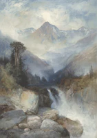 Alpine Falls in Cobalt Ridge tapete