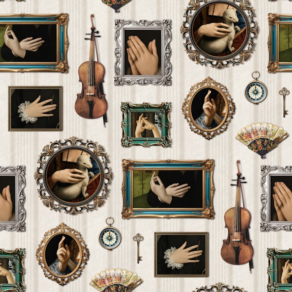 Antique Hands Portrait Collection Stripe 01