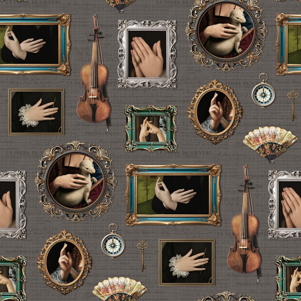 Antique Hands Portrait Collection on Grey