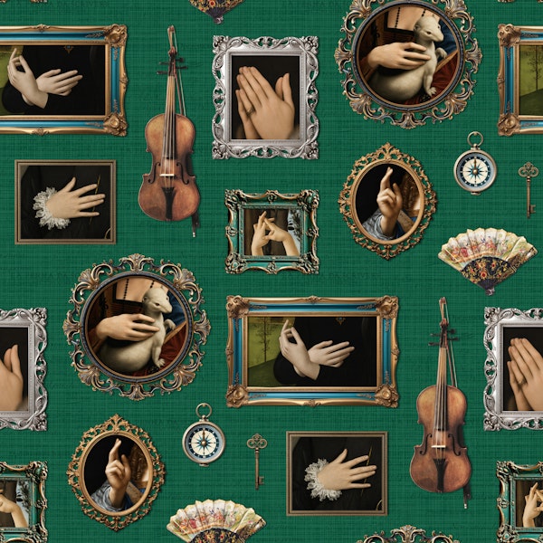 Antique Hands Portrait Collection on Emerald