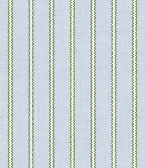Zigzag Stripe in Muted Green & Blue