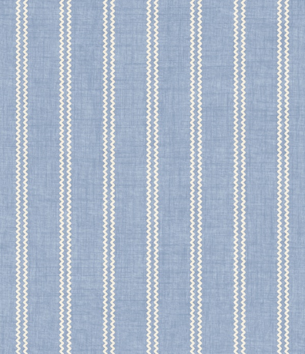 Zig Zag Stripe in Soft Denim Blue