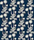 Dark Cottage Decor Wild Daisies Navy OffWhite