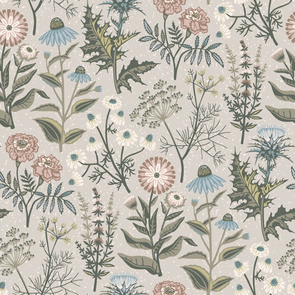Whispering Herbarium on soft beige