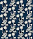 Navy Blue Country Cottage Wild Daisies Floral