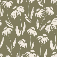 Cottagecore Western Wildflowers Dusty Green tapeta