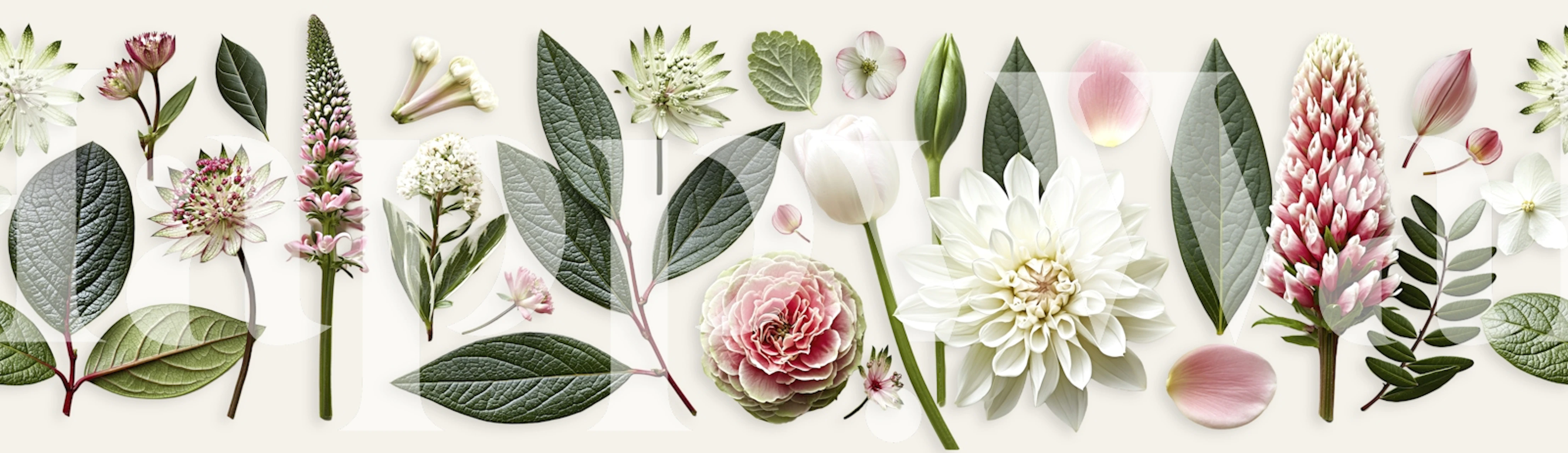 Fresh Flatlay Flower Garden Vibes tapet