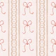 Autumnal Pearl Bows Lace Stripes Vanilla