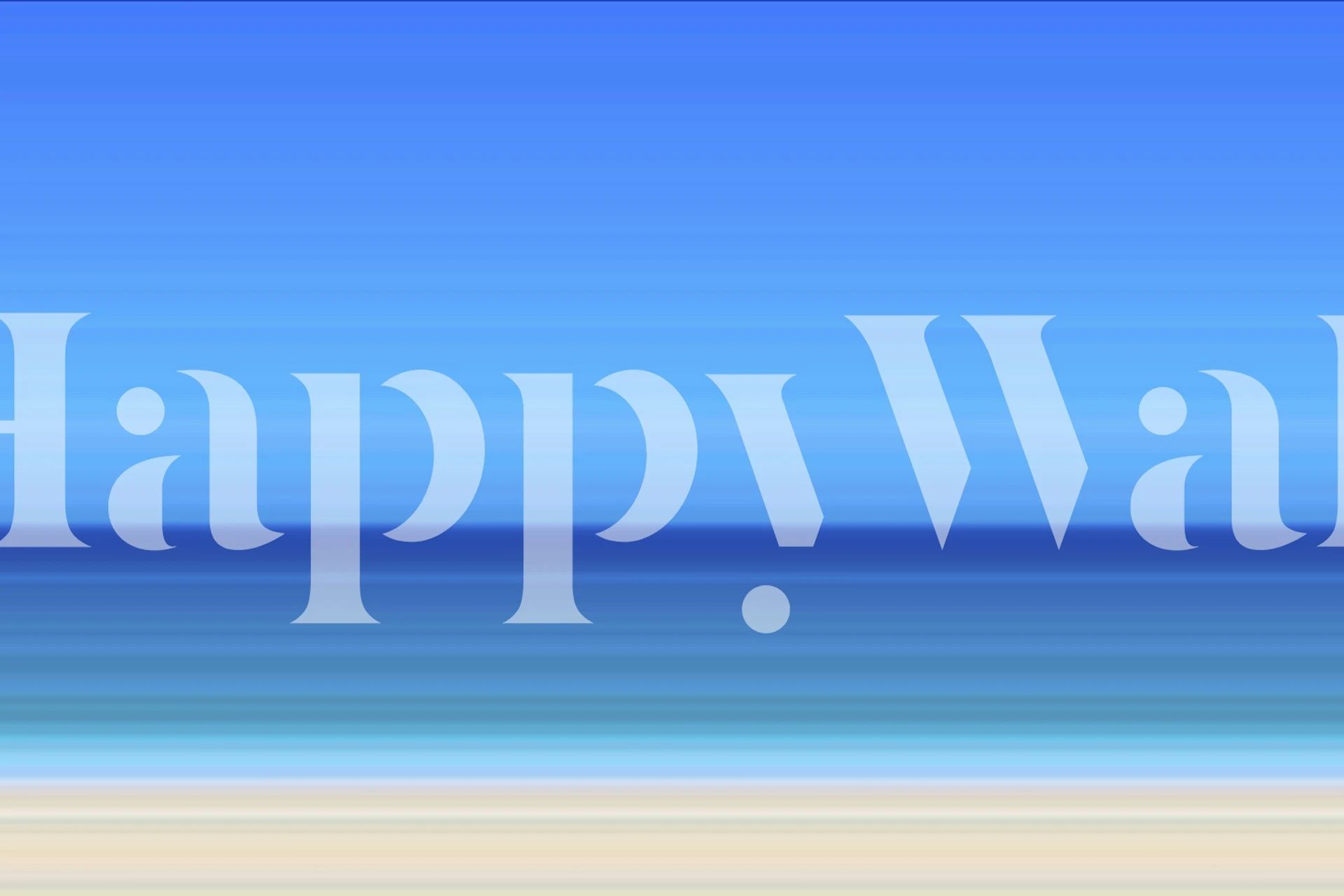 Blue ocean horizon gradient wallpaper in a room