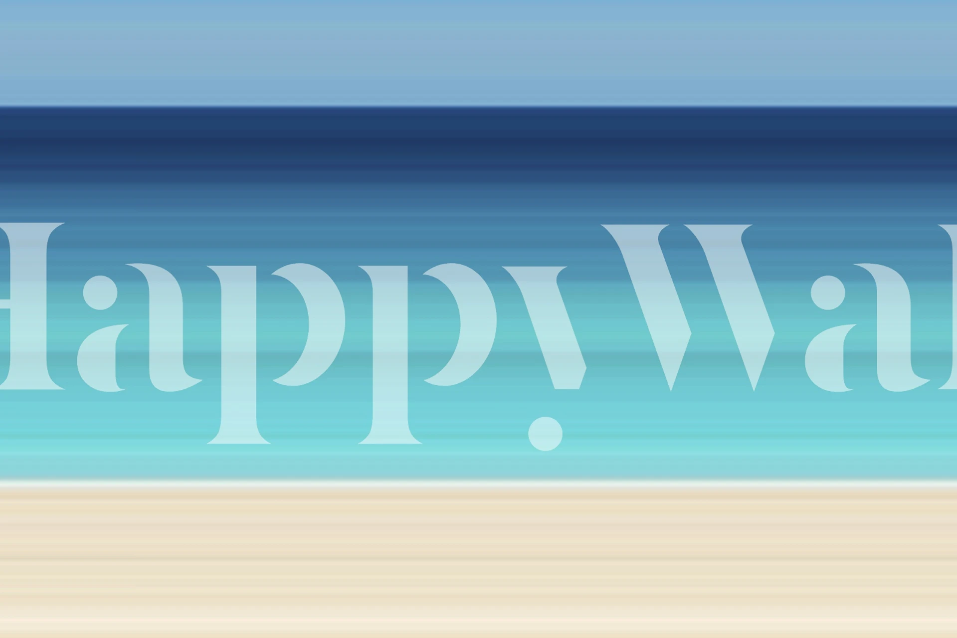 Turquoise ocean horizon wallpaper in a room