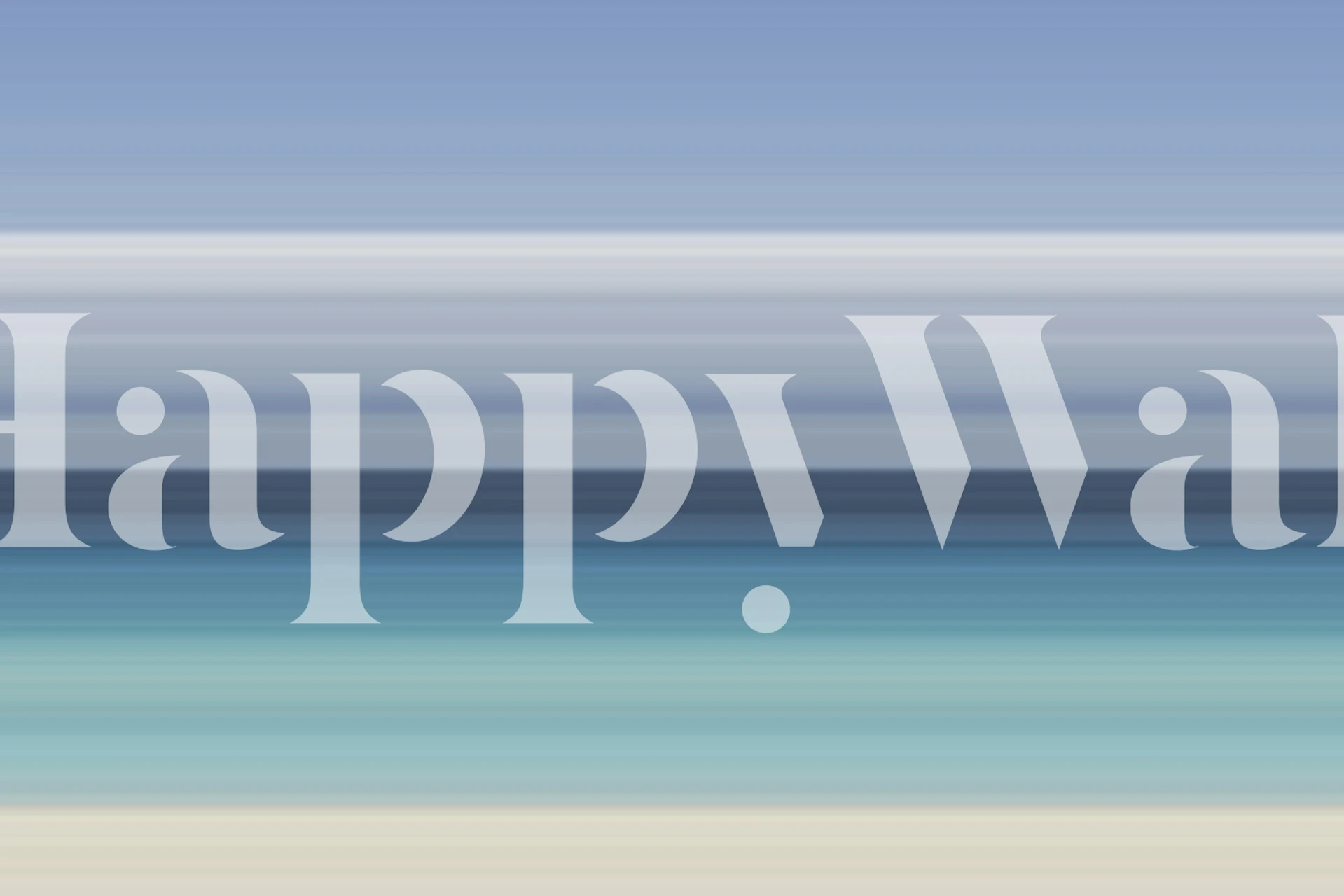 Blue ocean horizon striped wallpaper in room
